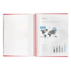 Carpeta Liderpapel escaparate con 20 fundas roja