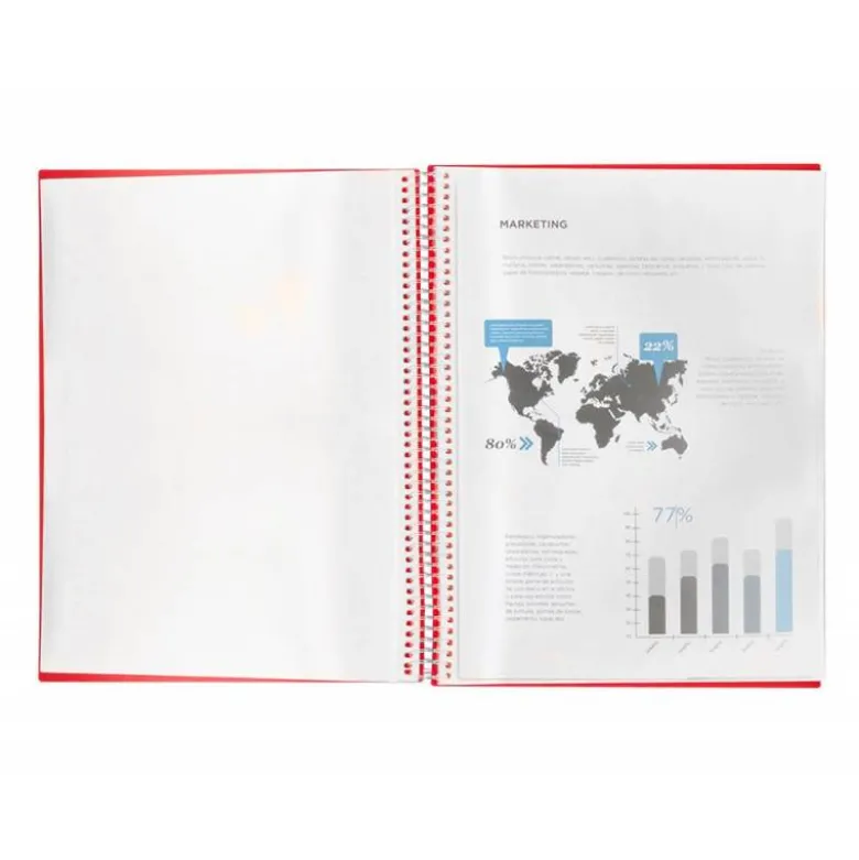 Carpeta Liderpapel escaparate rojo con 10 fundas