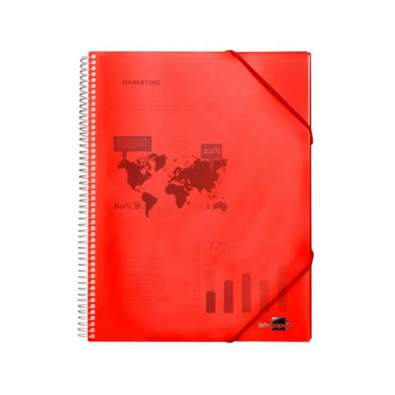 Carpeta Liderpapel escaparate rojo con 10 fundas