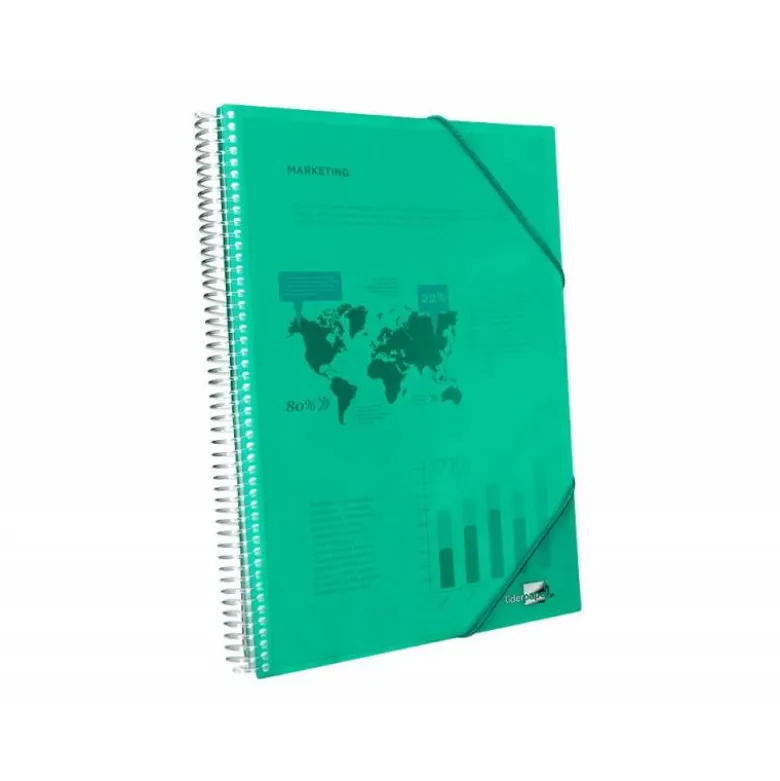 Carpeta Liderpapel escaparate verde con 10 fundas