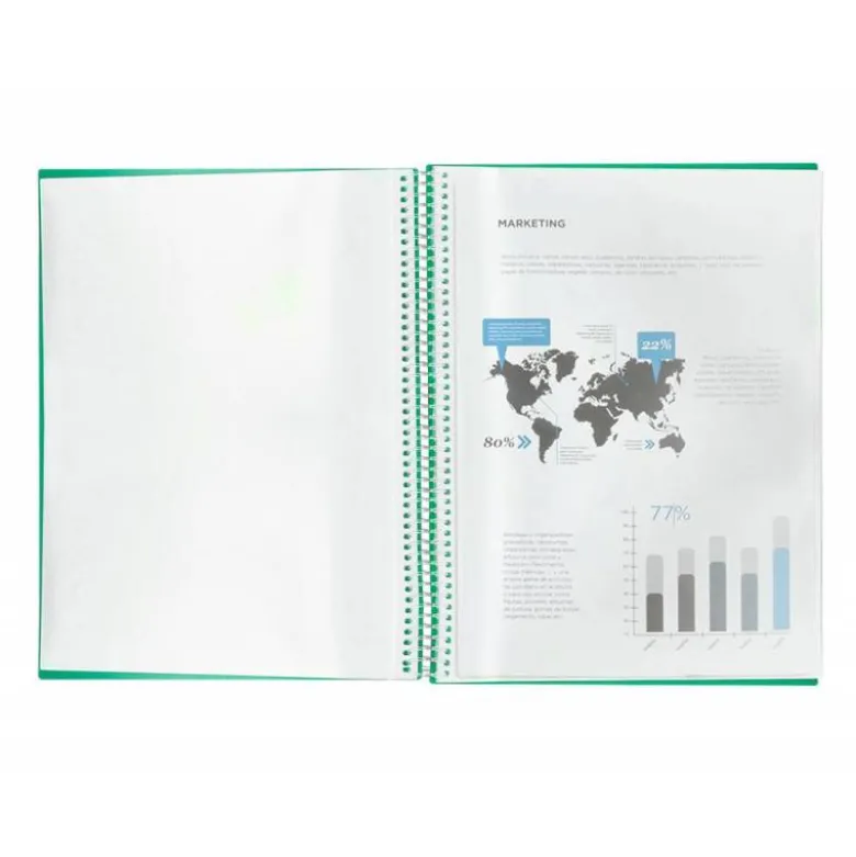 Carpeta Liderpapel escaparate verde con 10 fundas