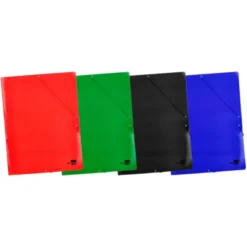 CARPETA LIDERPAPEL GOMAS DIN A3 3 SOLAPAS CARTON PLASTIFICADO 800 GR COLORES SURTIDOS