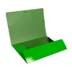 CARPETA LIDERPAPEL GOMAS FOLIO 3 SOLAPAS CARTON PLASTIFICADO COLOR VERDE