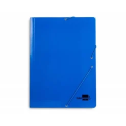 CARPETA LIDERPAPEL GOMAS FOLIO 3 SOLAPAS CARTON PLASTIFICADO COLOR AZUL