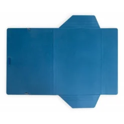 CARPETA LIDERPAPEL GOMAS FOLIO 3 SOLAPAS CARTON PLASTIFICADO COLOR AZUL