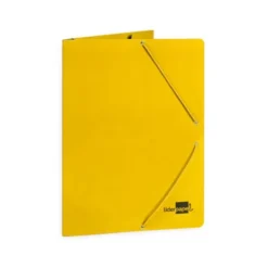 CARPETA LIDERPAPEL GOMAS FOLIO 3 SOLAPAS CARTON PLASTIFICADO COLOR AMARILLO