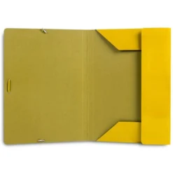 CARPETA LIDERPAPEL GOMAS FOLIO 3 SOLAPAS CARTON PLASTIFICADO COLOR AMARILLO