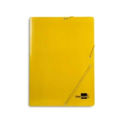 CARPETA LIDERPAPEL GOMAS FOLIO 3 SOLAPAS CARTON PLASTIFICADO COLOR AMARILLO