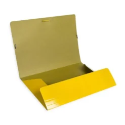 CARPETA LIDERPAPEL GOMAS FOLIO 3 SOLAPAS CARTON PLASTIFICADO COLOR AMARILLO