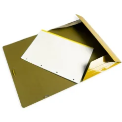 CARPETA LIDERPAPEL GOMAS FOLIO 3 SOLAPAS CARTON PLASTIFICADO COLOR AMARILLO