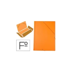 Carpeta Liderpapel gomas Folio carton forrado Pvc color naranja