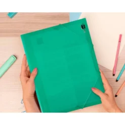 Carpeta liderpapel gomas solapas 34963 polipropileno din a4 verde translucido