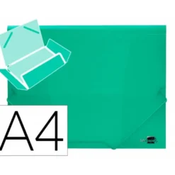 Carpeta liderpapel gomas solapas 34963 polipropileno din a4 verde translucido