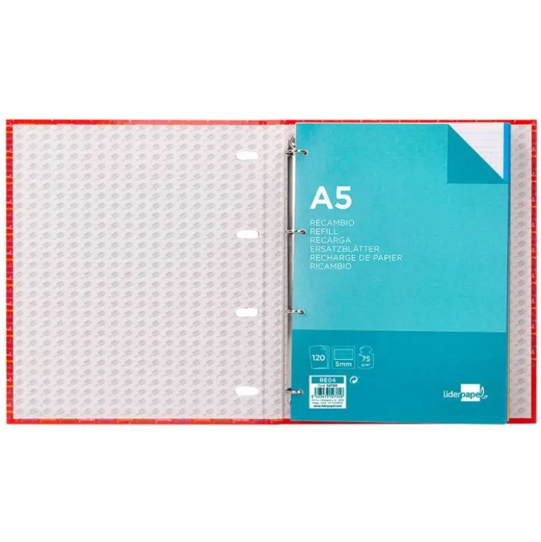 Carpeta Liderpapel Multilíder 4 anillas tamaño Din A-5