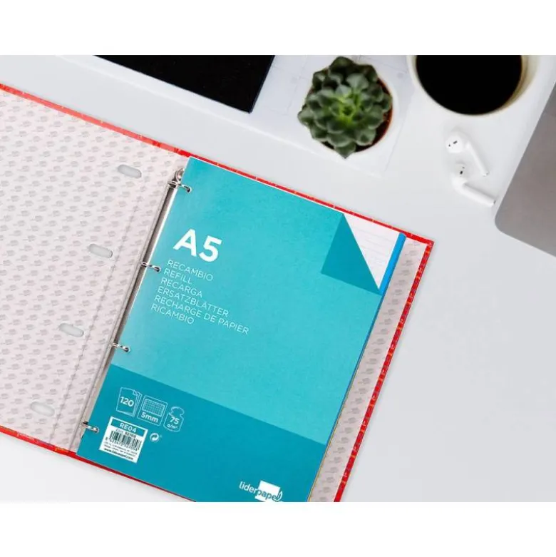 Carpeta Liderpapel Multilíder 4 anillas tamaño Din A-5