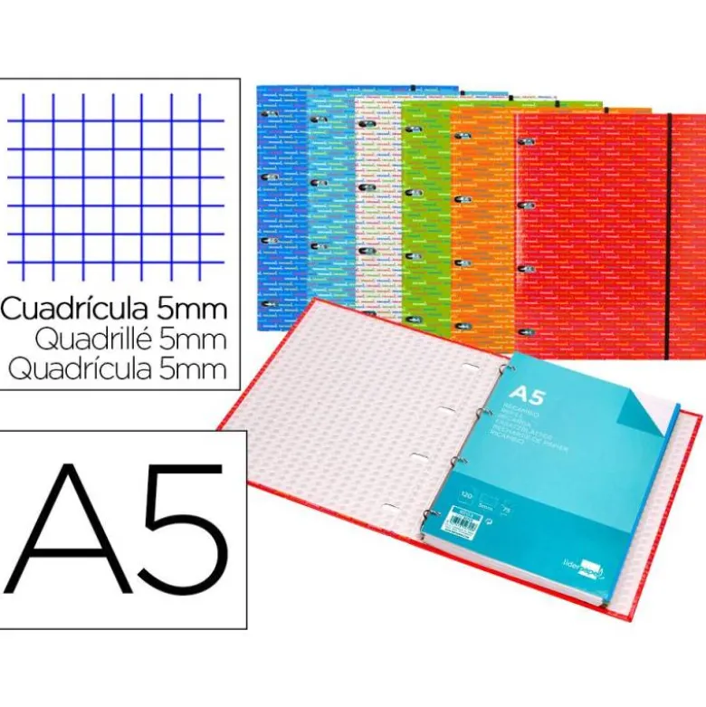 Carpeta Liderpapel Multilíder 4 anillas tamaño Din A-5