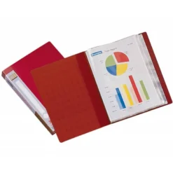 Carpeta Liderpapel personaliza 31740 60 fundas polipropileno Din A4 rojo lomo personalizable.