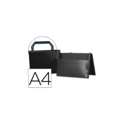 Carpeta Liderpapel portadocumentos broche polipropileno Din A4 negro con asa