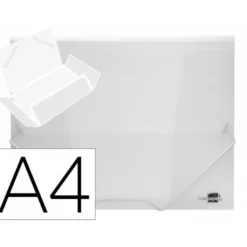 Carpeta lomo flexible con solapas marca Liderpapel Din A4 transparente
