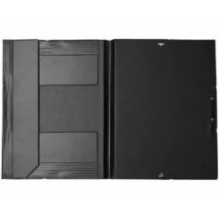 Carpeta lomo flexible gomas con solapas Liderpapel Folio negro