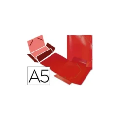 Carpeta lomo flexible gomas con solapas Liderpapel Din A5 color rojo