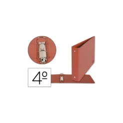 Carpeta marca Liderpapel 2 anillas 25 mm carton cuero cuarto apaisado
