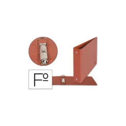 Carpeta marca Liderpapel 2 anillas 25 mm carton cuero folio apaisado