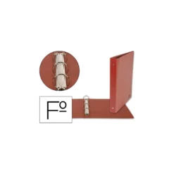 Carpeta marca Liderpapel 4 anillas 25 mm carton cuero folio