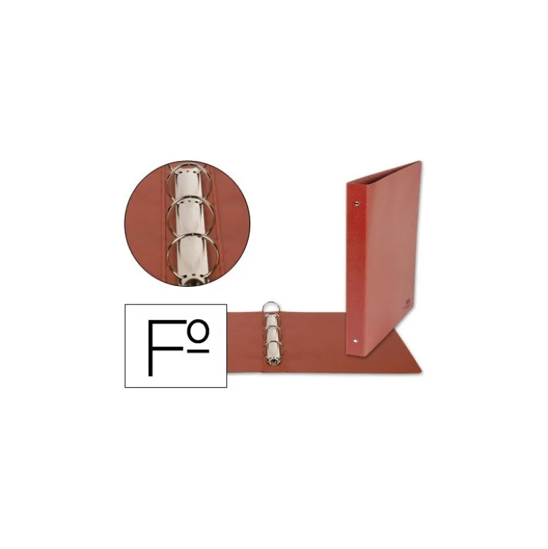 Carpeta marca Liderpapel 4 anillas 25 mm carton cuero folio