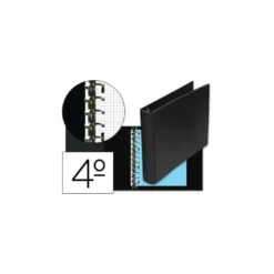 Carpeta multifin alfa 3002-g 11 anillas 40 mm plastico cuarto negro