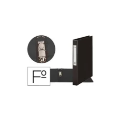 Carpeta plastico 2 anillas Pardo tamaño folio negro