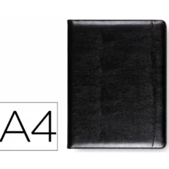 Carpeta portafolios q-connect sin cremallera sin asas con departamentos interiores colornegro 320x250 mm