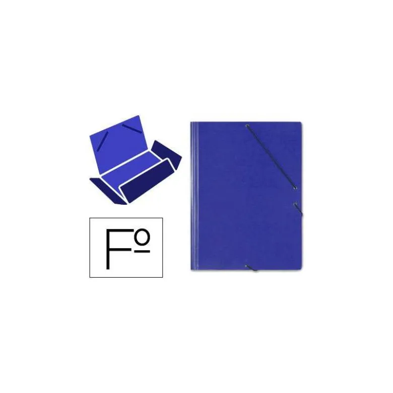 Carpeta Saro gomas solapas carton folio color azul modelo 314