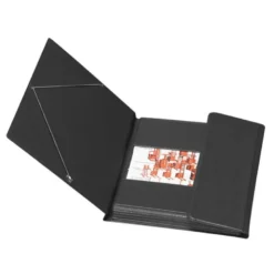 Carpeta Saro lomo flexible gomas con solapas cuarto negro modelo 121