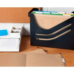 Carpetas colgantes marca Liderpapel folio prolongado visor superior