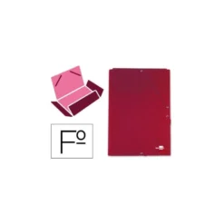 Carpetas de gomas carton forrado Paper Coat Liderpapel Folio rojo