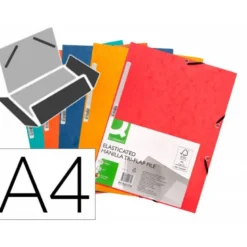 Carpetas de gomas carton prespan Q-Connect Din A4 surtido