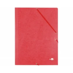 Carpetas de gomas carton simil prespan Liderpapel Folio rojo