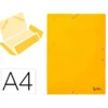 Carpetas de gomas carton simil prespan Liderpapel Folio amarillo