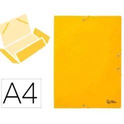 Carpetas de gomas carton simil prespan Liderpapel Folio amarillo