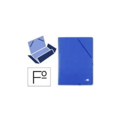 Carpetas de gomas en carton prespan Liderpapel Folio azul 880 g/m2
