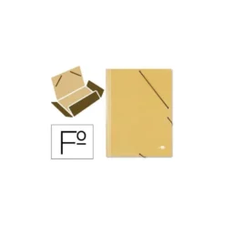 Carpetas de gomas en carton prespan Liderpapel Folio amarillo 880 g/m2
