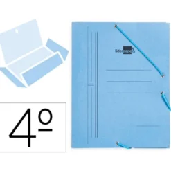 Carpetas gomas carton Liderpapel cuarto azul