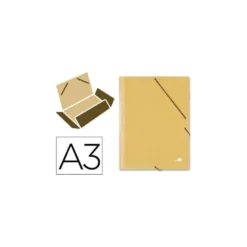 Carpetas gomas carton prespan Liderpapel A3 amarillo