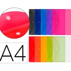 Carpeta sobre con velcro Din A4 Liderpapel colores surtidos