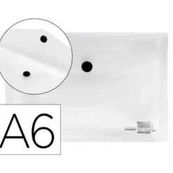 Carpeta sobre Liderpapel cierre broche transparente Din A6
