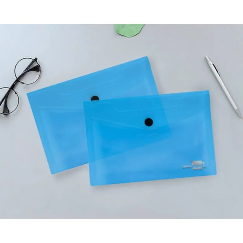 Carpeta sobre Liderpapel cierre broche azul Din A6