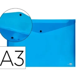 Carpeta sobre Liderpapel con cierre de broche Color azul Din A3