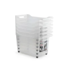 CARRITO MULTIUSOS PLASTICFORTE N 2 TRANSPARENTE CON ASA 240X455X275 MM