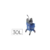 CARRO DE LIMPIEZA CON BASTIDOR Y ESCURRIDOR CON 4 RUEDAS 30 L AZUL 440X330X460 MM